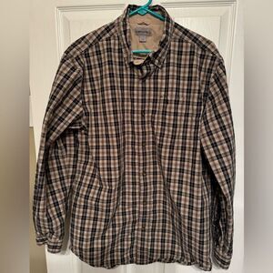Carhartt Size L Relaxed Fit Bellevue 100% Cotton Long Sleeve Plaid Work Shirt